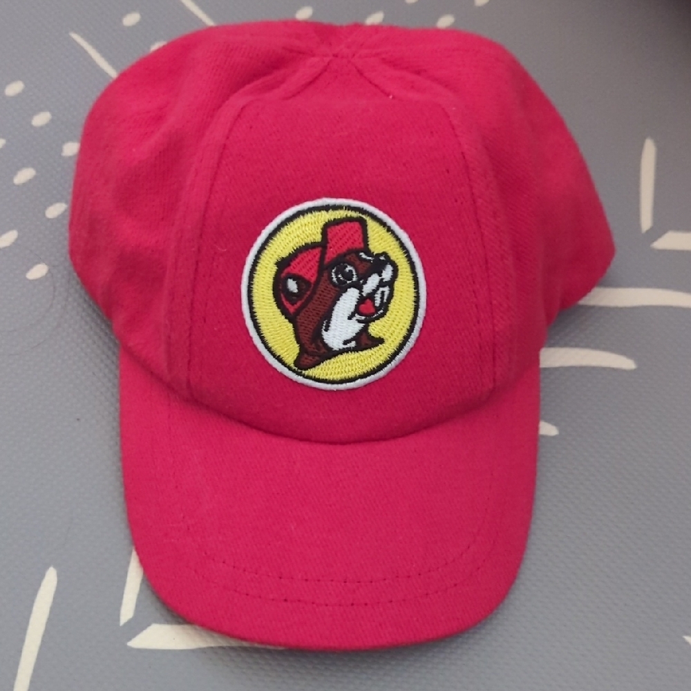 Vibrant Red Newborn Baseball Cap with Embroidered Logo and Adjustable Strap